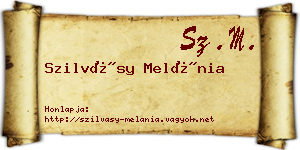Szilvásy Melánia névjegykártya